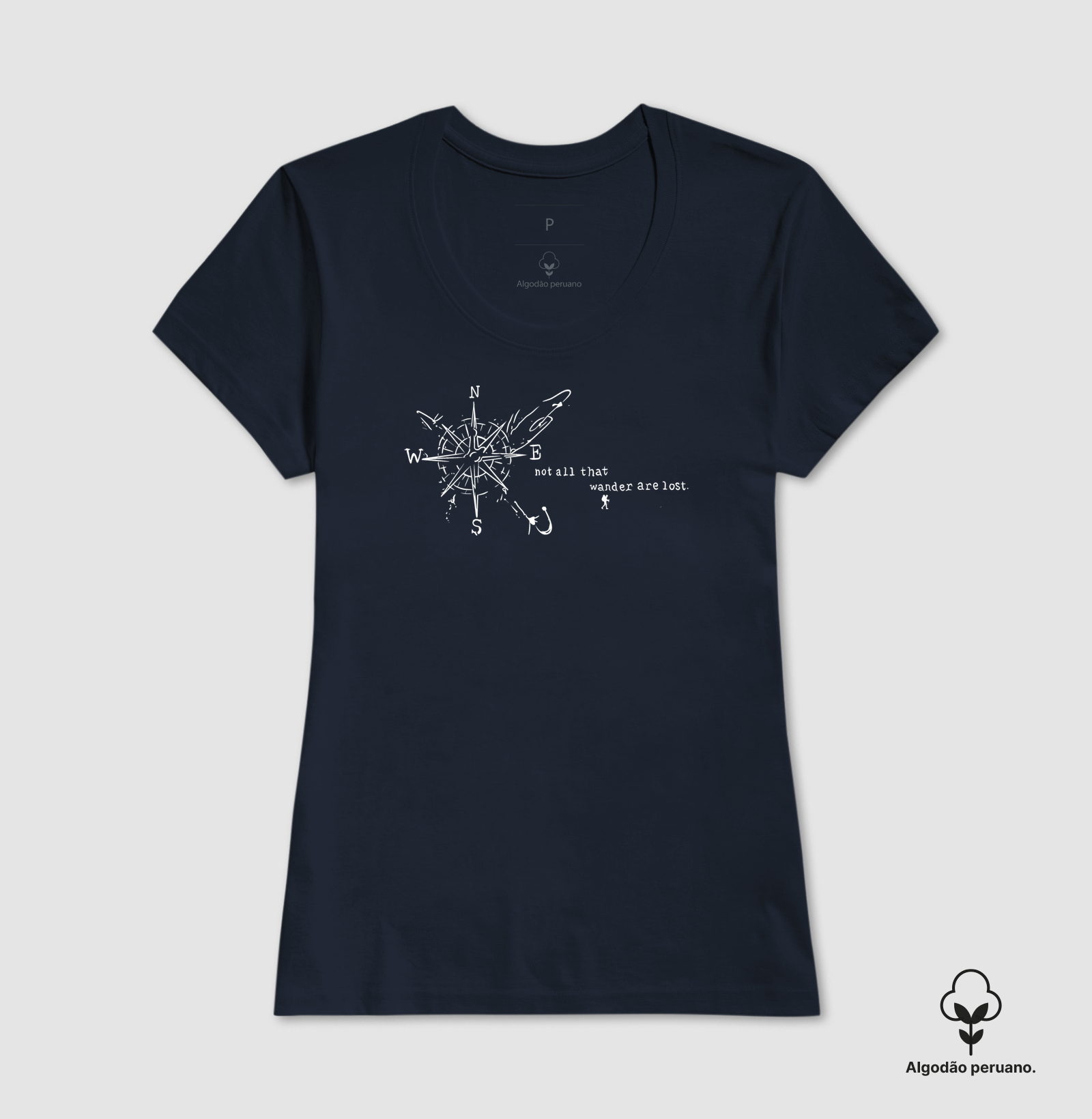 Camiseta Not All That Wander Are Lost | Rosa dos Ventos Aviao | Excursionista - Imagem 3