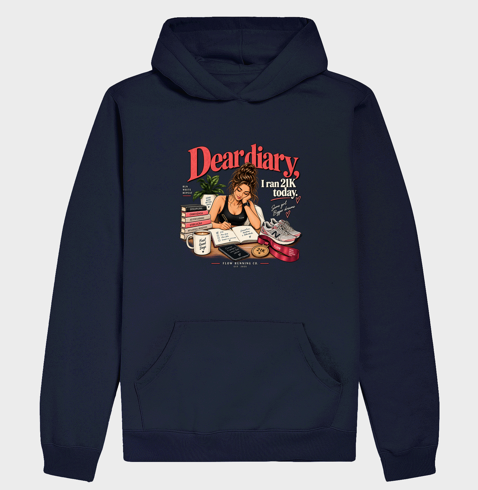 Hoodie Moletom Corrida - Dear Diary, I Ran 21k Today - Imagem 4