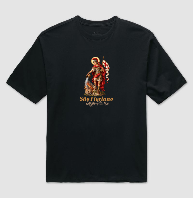 Camiseta Oversized São Floriano Rogai Por nós - Imagem 2
