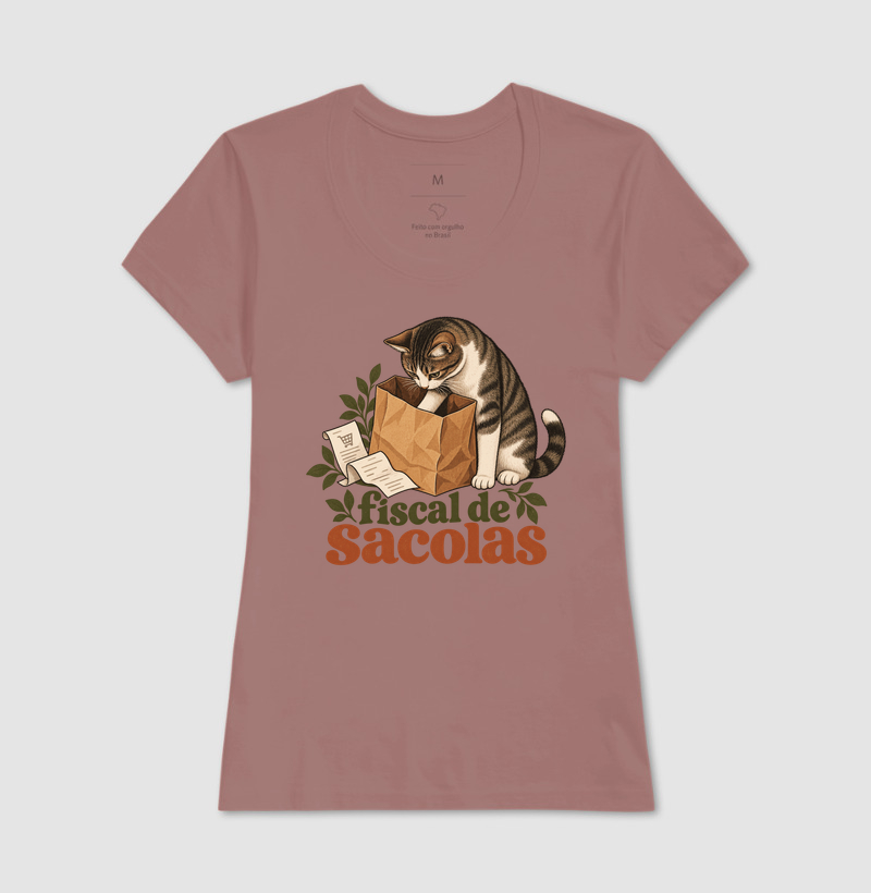 Camiseta Gato Compras "fiscal de sacolas" | Pelo & Pano - Imagem 17
