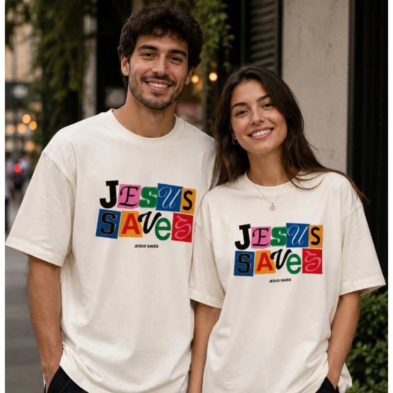 Kit Casal Jesus Saves - Oversized 