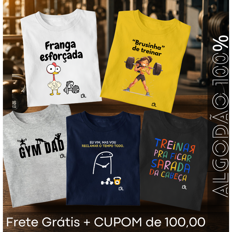 Kit com 5 Camisetas de Algodão 100%