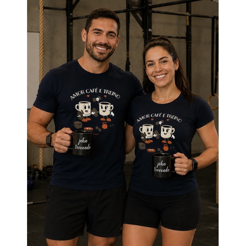 Kit Camiseta Amor, Café e Treino!
