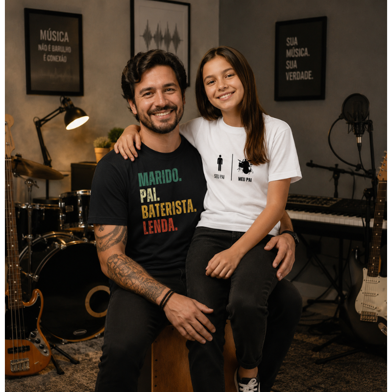 KIT PAPAI&FILHO(A) BATERISTA | PAI BATERISTA + MEU PAI