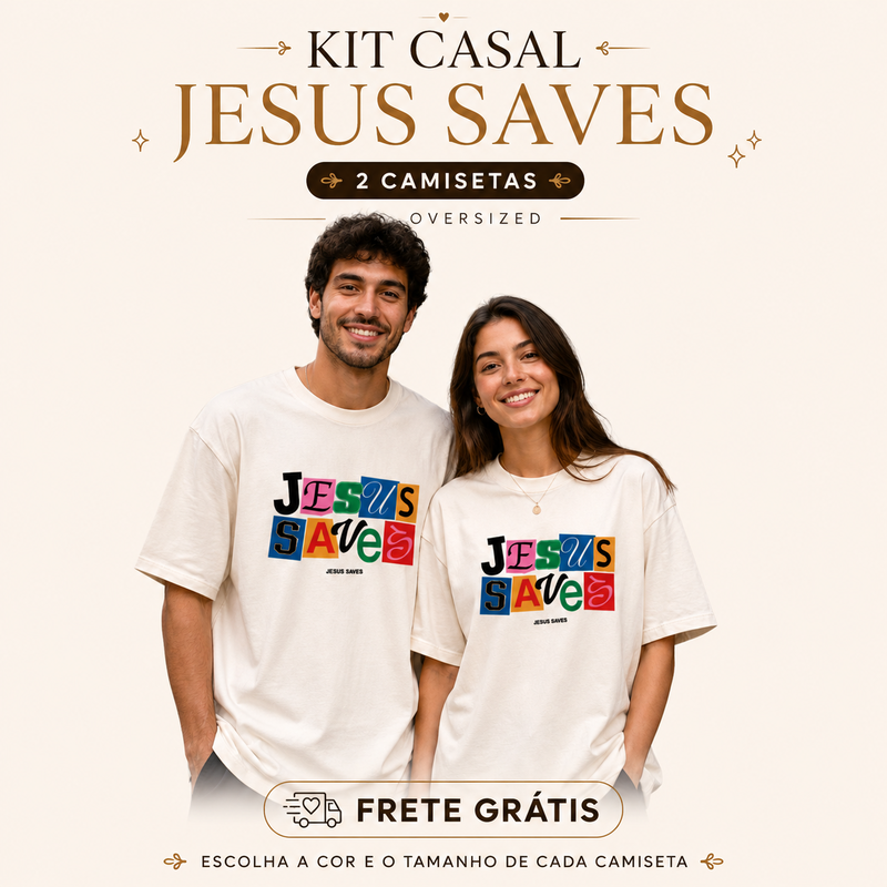 Kit Casal Jesus Saves - Oversized 