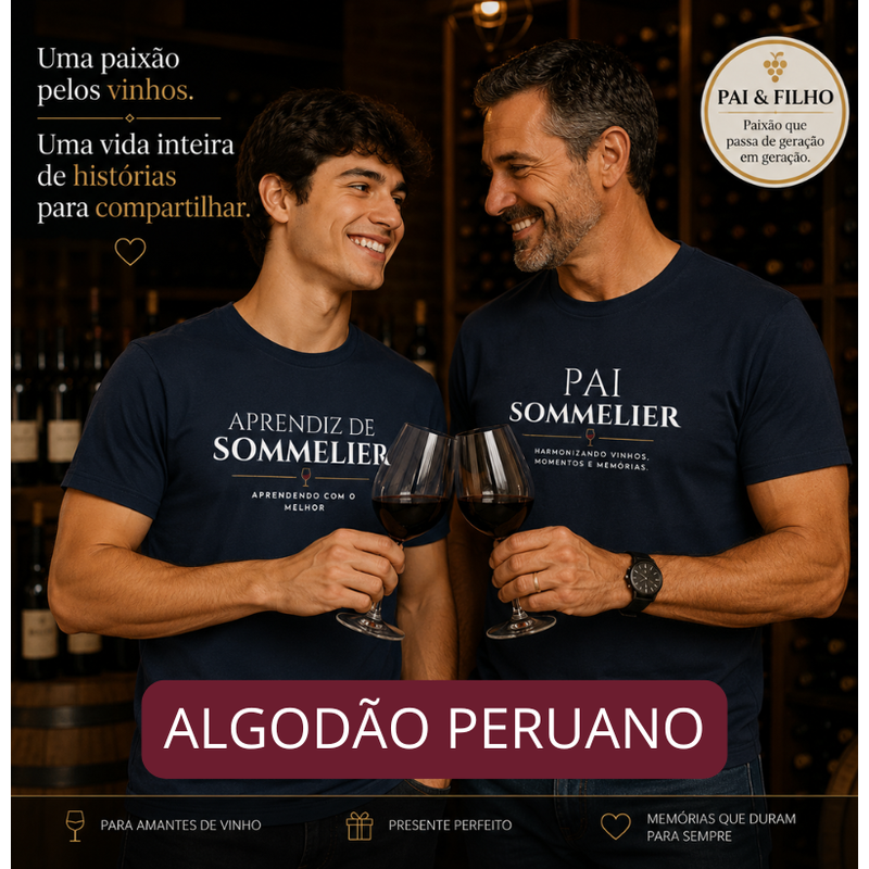 Kit Pai Sommelier e Aprendiz de Sommelier - Algodão Peruano