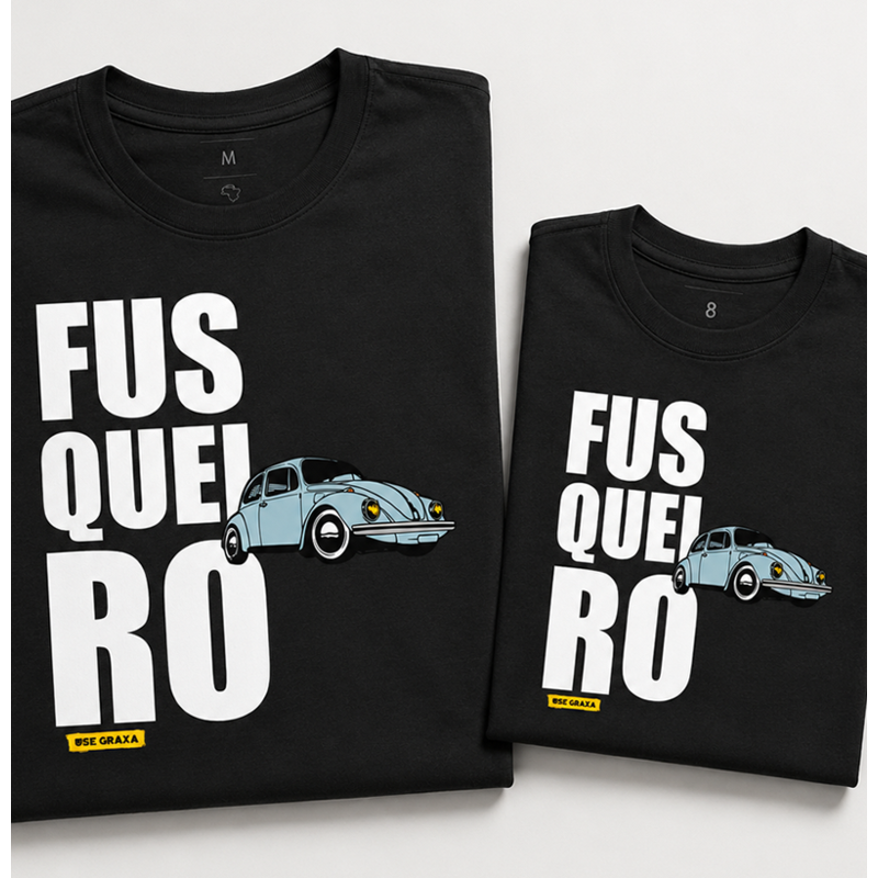 Kit Pai e Filho Fusqueiro Azul Claro (1 camiseta Pai e 1 camiseta Filho)