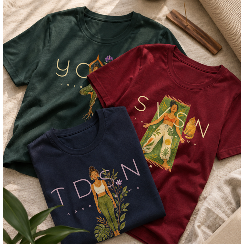 Kit Yoga em Flor - 3 camisetas