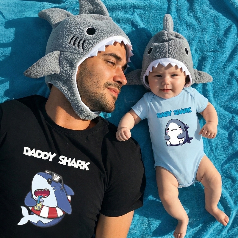 (M) Daddy Shark e Baby Shark - 3 a 24 Meses