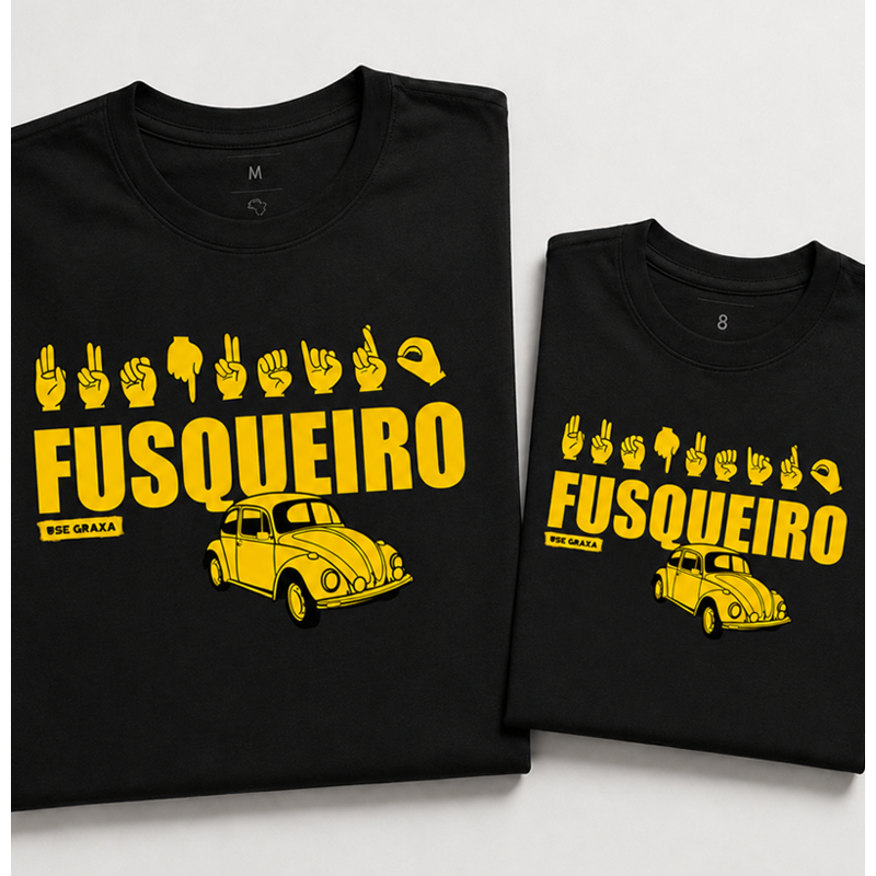 Kit Pai e Filho Fusqueiro Libras (1 camiseta Pai e 1 camiseta Filho)