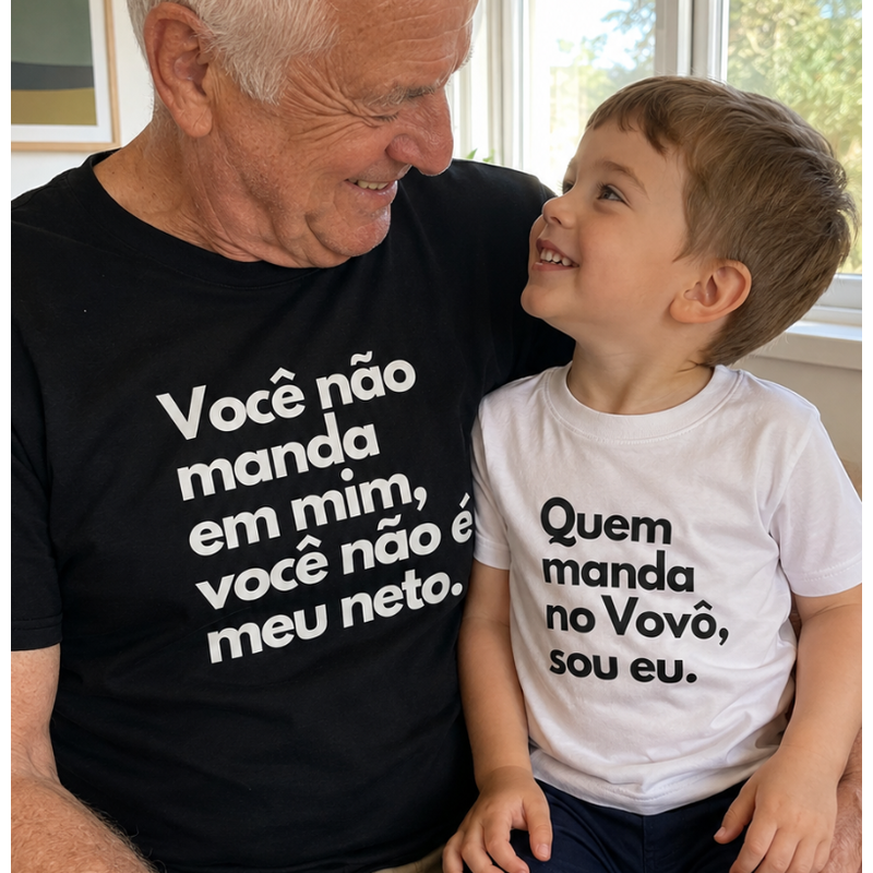 Kit: Você não manda em mim, você não é meu neto (avô/avó) & Quem manda no Vovô, sou eu (neto) (infantil)