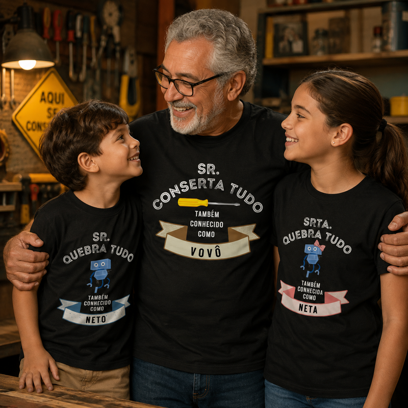 Kit Vovô Conserta Tudo + Netos Quebra Tudo