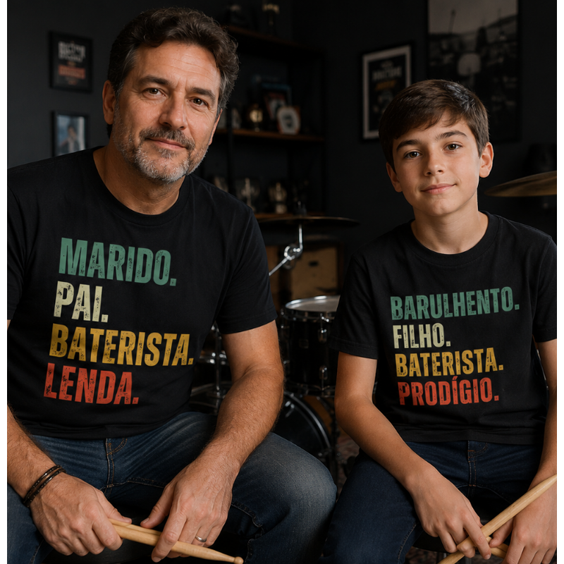 PAI E FILHO TOCANDO BATERIA