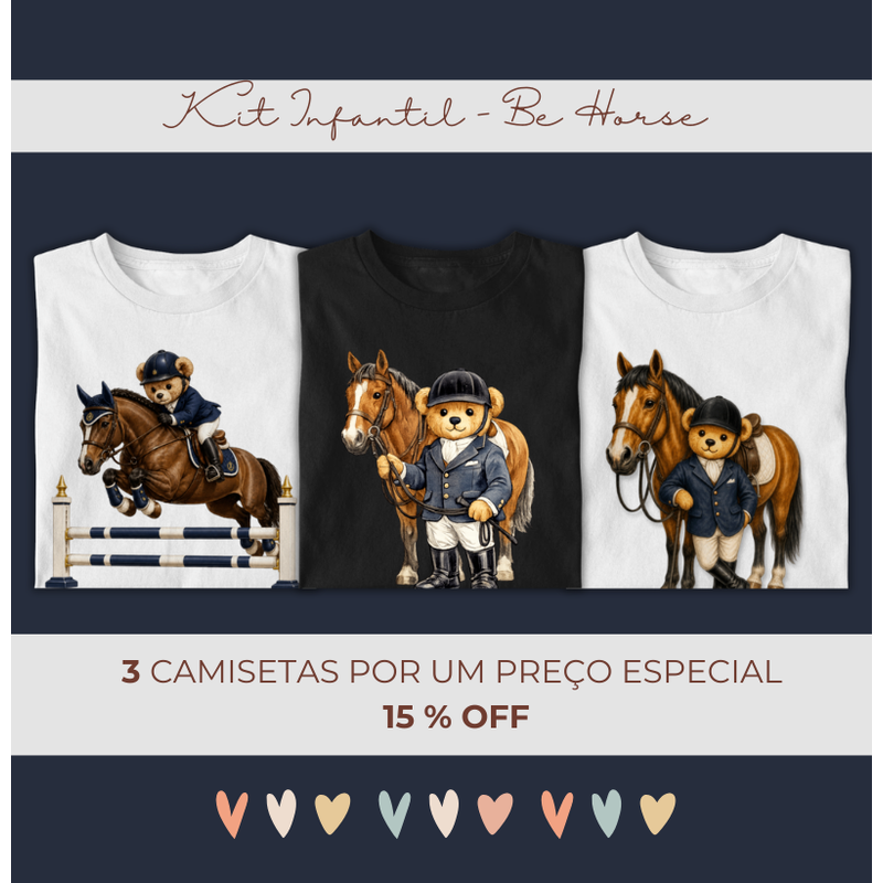 Kit Infantil | 3 camisetas com 15% OFF