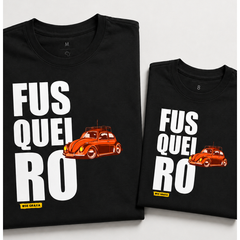 Kit Pai e Filho Fusqueiro Laranja (1 camiseta Pai e 1 camiseta Filho)