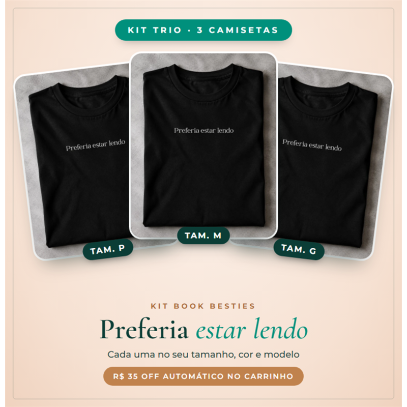 Kit Trio Preferia Estar Lendo