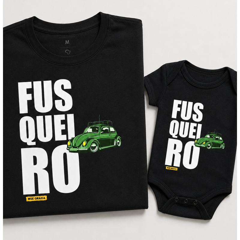 Kit Pai e Filho Fusqueiro Verde (1 camiseta Pai e 1 body Filho)