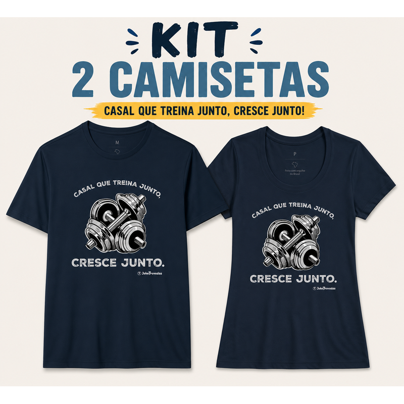 Kit Camiseta Casal que Treina Junto