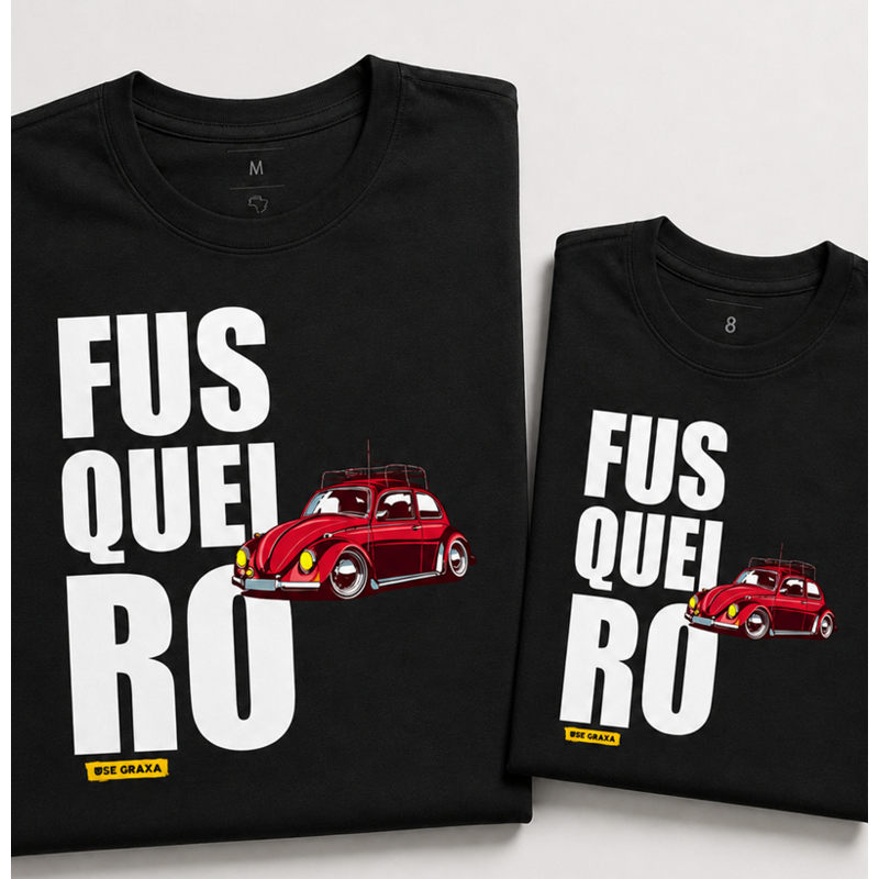 Kit Pai e Filho Fusqueiro Vermelho (1 camiseta Pai e 1 camiseta Filho)
