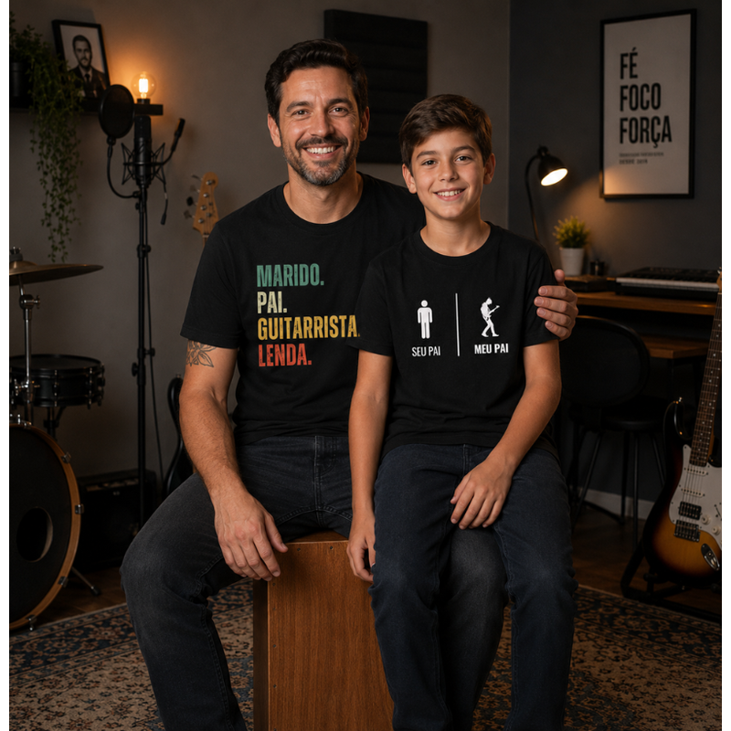 KIT PAI&FILHO(A) GUITARRISTA | MARIDO, PAI + MEU PAI