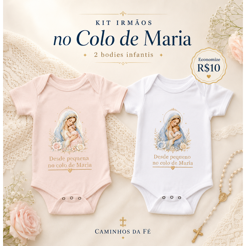 Irmãos no colo de Maria - Baby