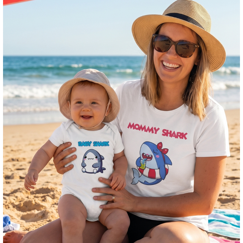 Momy Shark e Baby Shark - 3 a 24 Meses