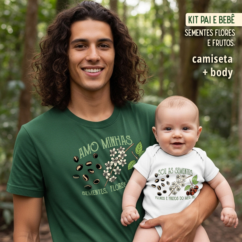 Kit pai e bebê - sementes, flores e frutos