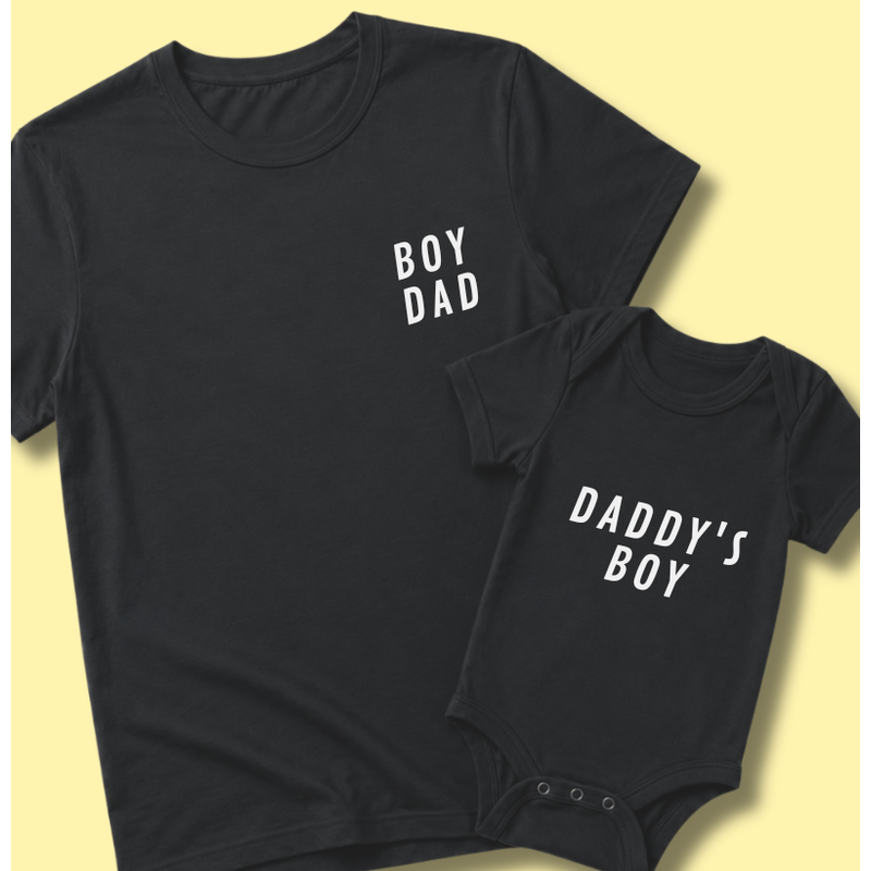 Kit: Boy Dad (camiseta) + Daddy's Boy (body bebê)