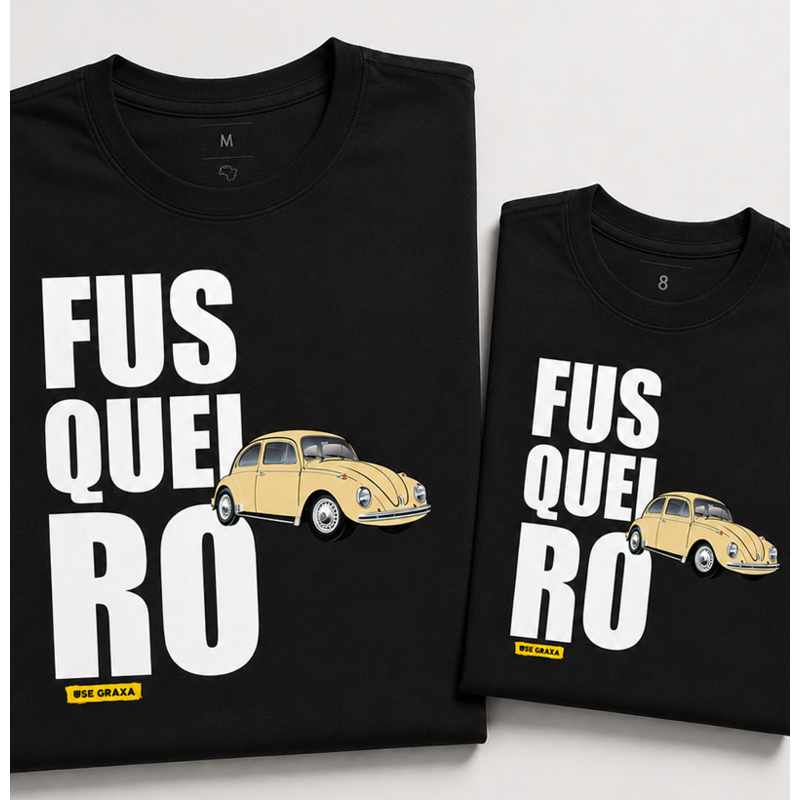 Kit Pai e Filho Fusqueiro Bege (1 camiseta Pai e 1 camiseta Filho)