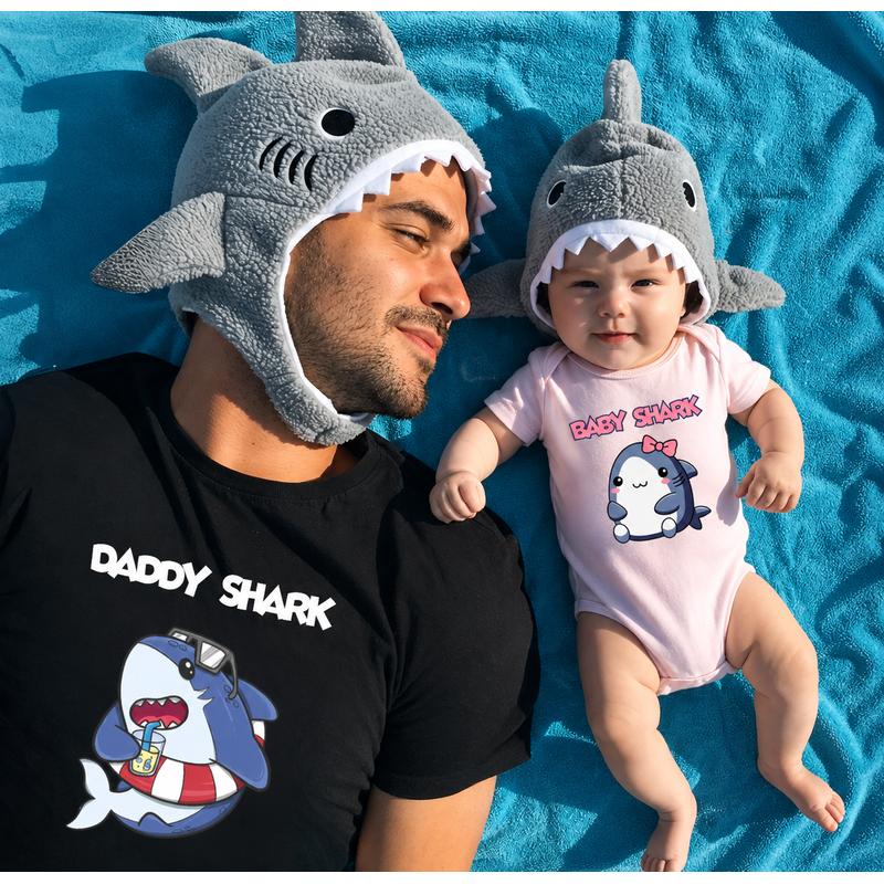 (F) Daddy Shark e Baby Shark - 3 a 24 Meses 