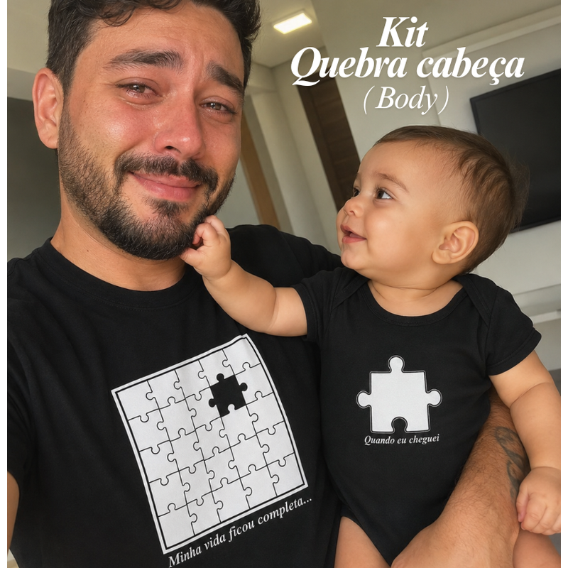 KIT - QUEBRA CABEÇA - CAMISETA PAI & BODY 