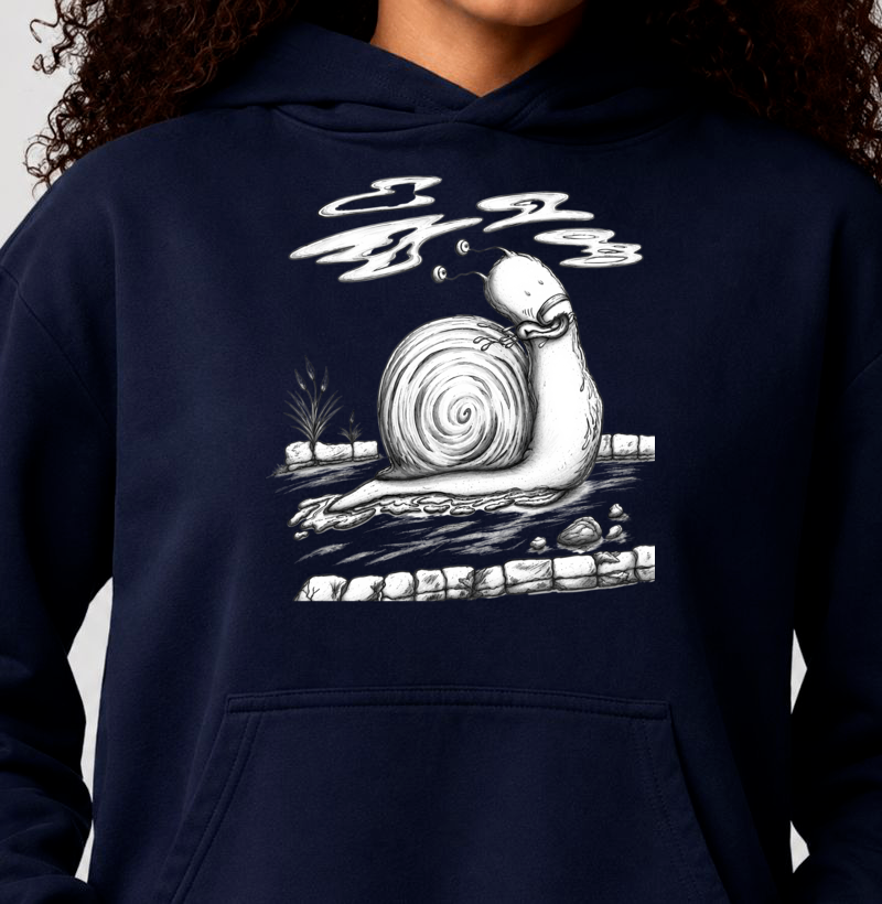 Hoodie Moletom Caracol Preta e Branco - Imagem 3