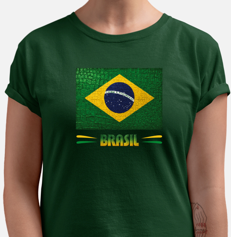 Camiseta Bandeira do BR estilizada (Feminina) - Imagem 2