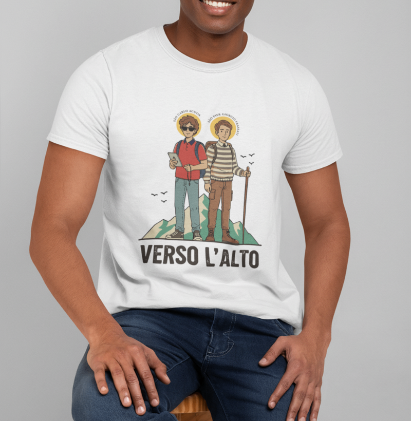 São Carlo Acutis e São Pier Giorgio Frassati - Algodão Peruano - Imagem 2