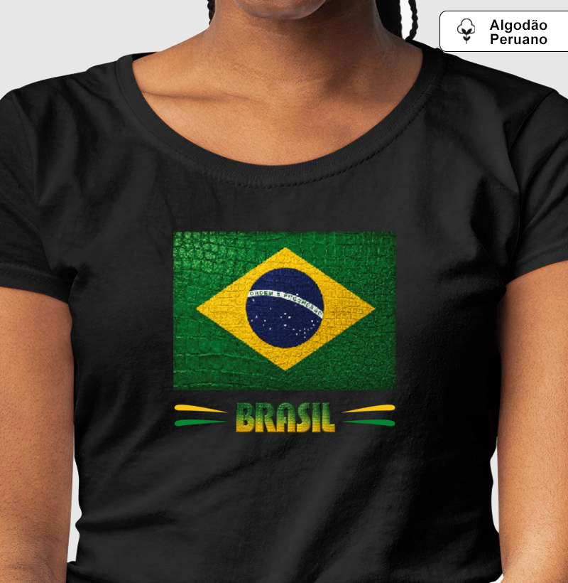 Camiseta Bandeira do BR estilizada (Feminina) - Imagem 3