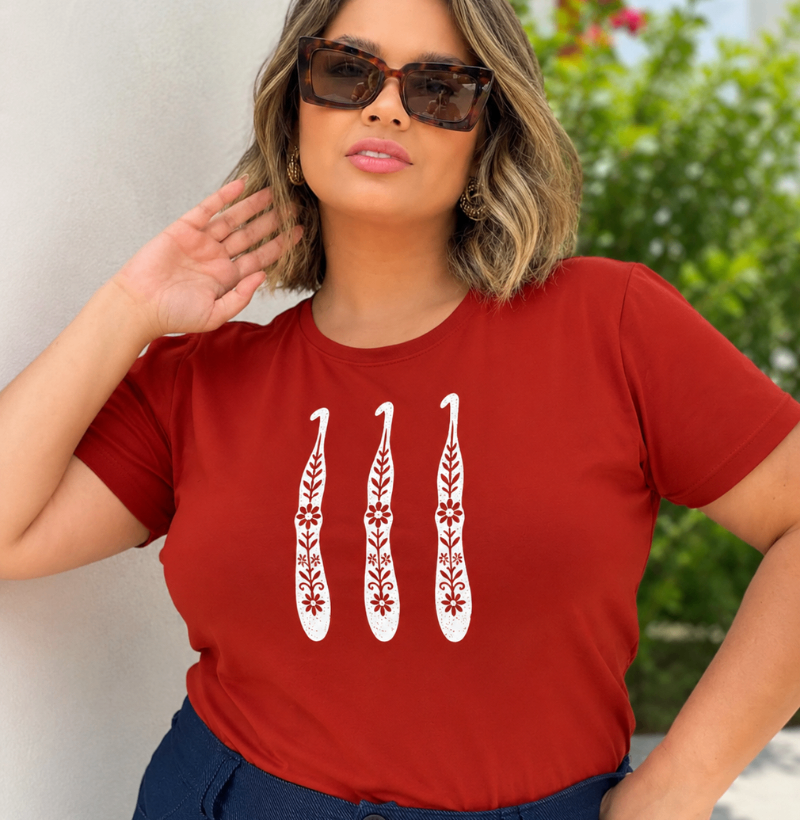 Camiseta Agulha de Crochê Florida Divertida - Imagem 3