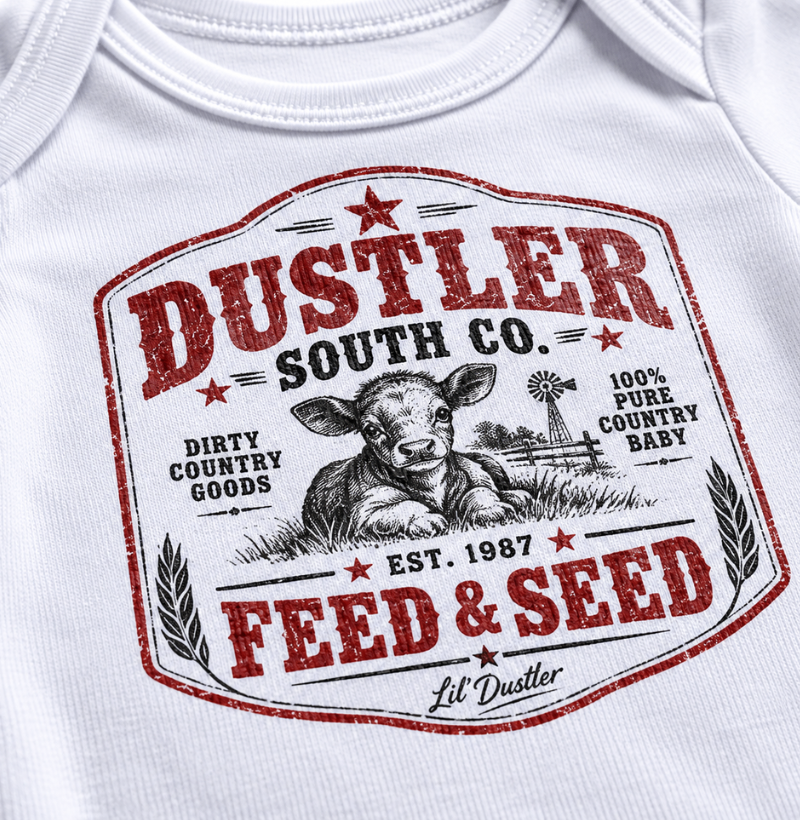 Body Bebê Unissex Feed & Seed – Lil’ Dustler Country 100% Algodão - Imagem 3