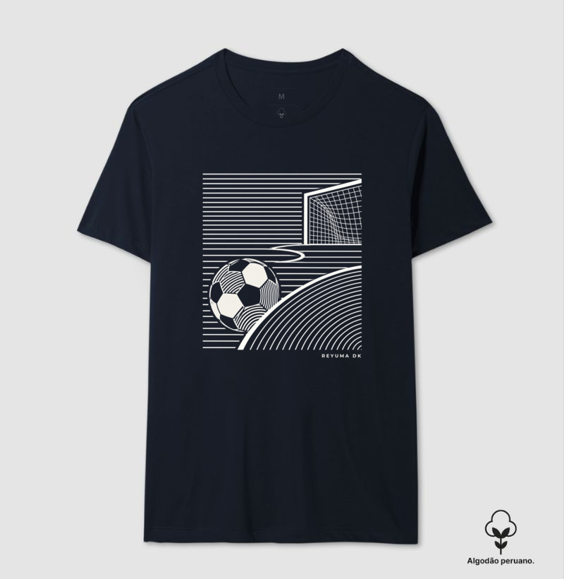 "Linha do Jogo" - Futebol - Camiseta Algodão Peruano Masculina, Feminina e Babylook - Imagem 4