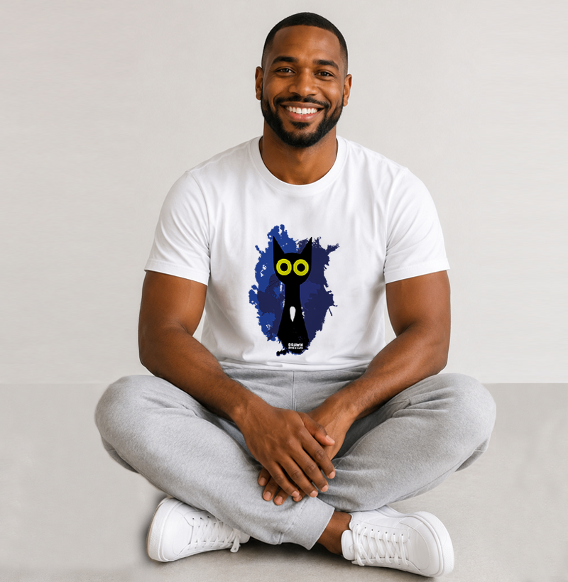 Gato preto com fundo azul - Imagem 2