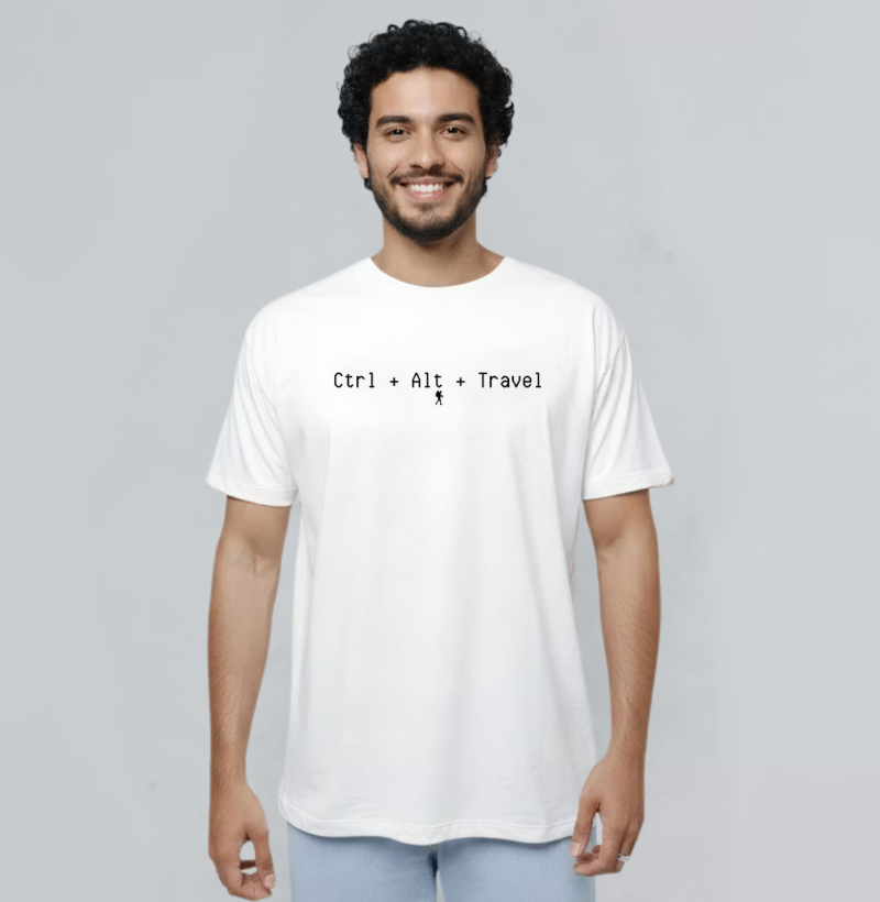 Camiseta Ctrl Alt Travel | Humor Geek Viagem Minimalista | Colecao Viciados em Viagem - Imagem 4