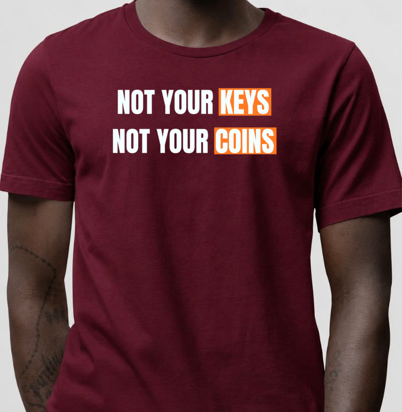 Camiseta Bitcoin Not Your Keys, Not Your Coins - Imagem 2