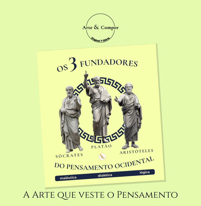 Camiseta Filosofia "Os 3 Fundadores do Pensamento Ocidental" | Sócrates, Platão e Aristóteles - Imagem 4