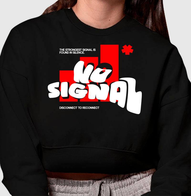 Cropped Moletom - NO SIGNAL  - Imagem 2