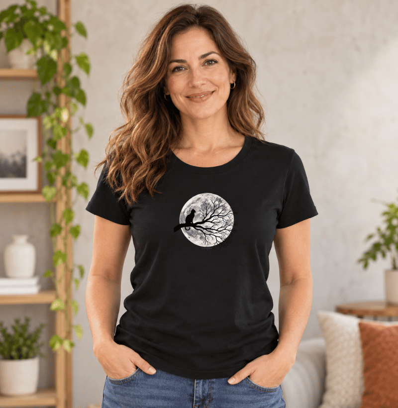 Camiseta Gato na Lua Cheia. - Imagem 2