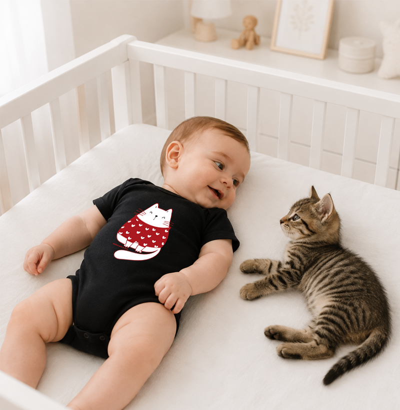 Gata branca de suéter vermelho - Imagem 2