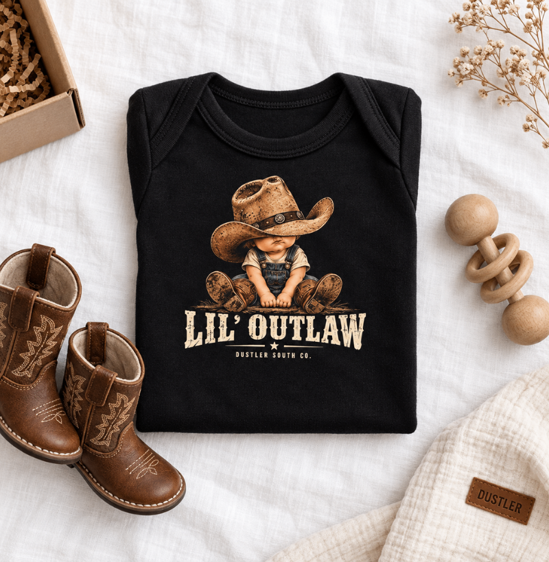 Body Bebê Unissex Lil’ Outlaw – Lil’ Dustler Country 100% Algodão - Imagem 2