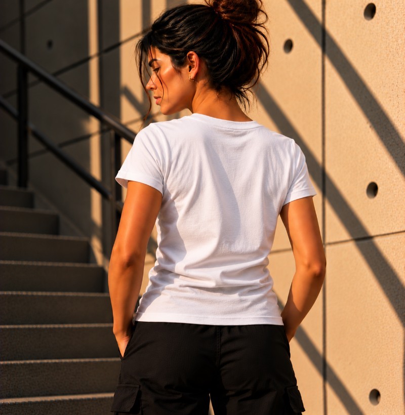 TRM Timeless Tee Feminina White Black Logo - Imagem 2