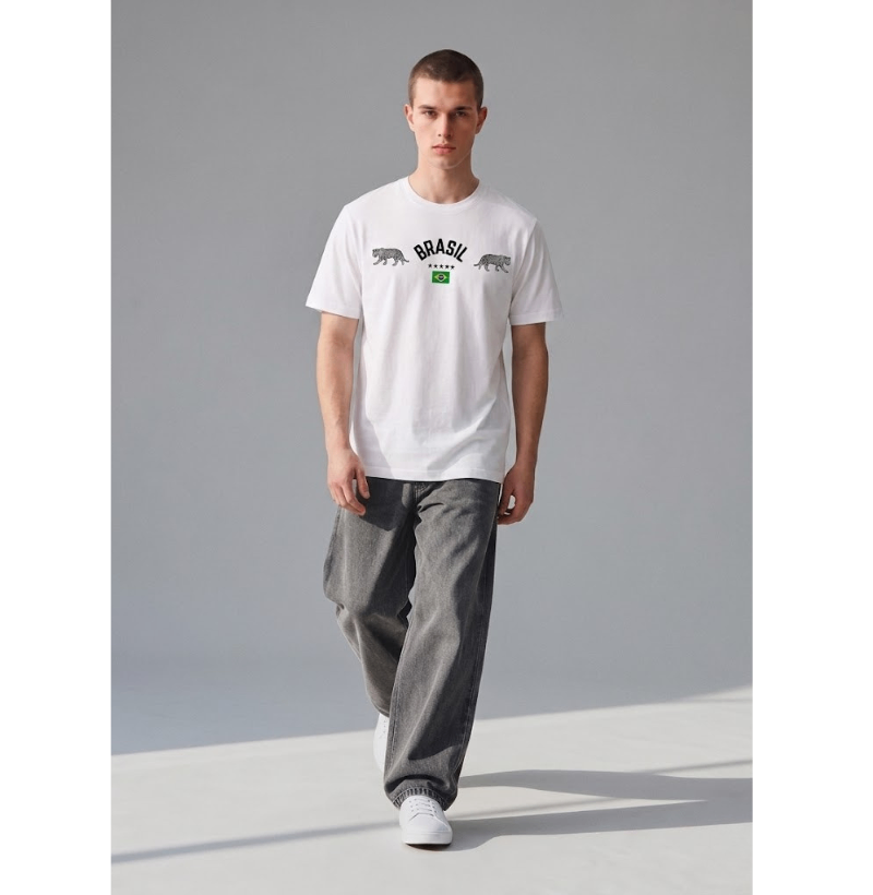 Camiseta Masculina Brasil Estrelas e Onças - Imagem 3