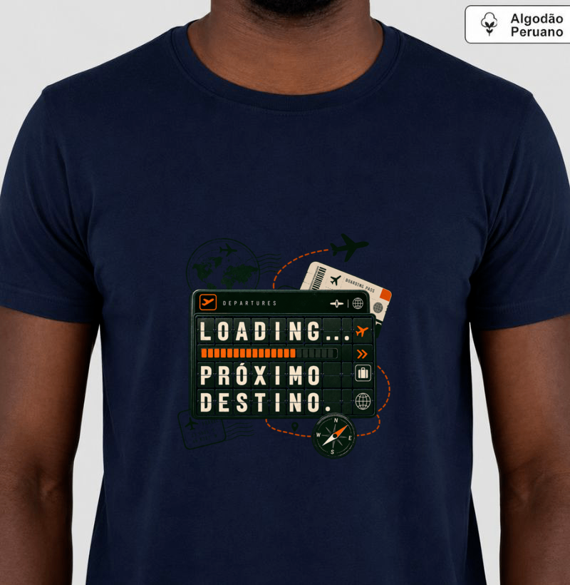 Camiseta Algodão Peruano | Loading... Próximo Destino - Imagem 2