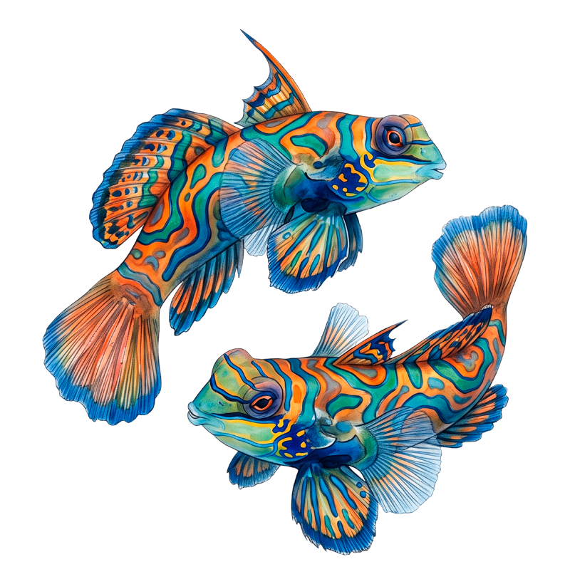 Peixes - Mini - Mandarim Real - Algodão Peruano - Imagem 2